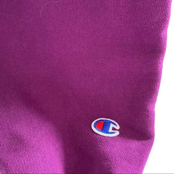 Champion Cropped Reverse Weave Hoodie XL PURPLE - Picture 4 of 5